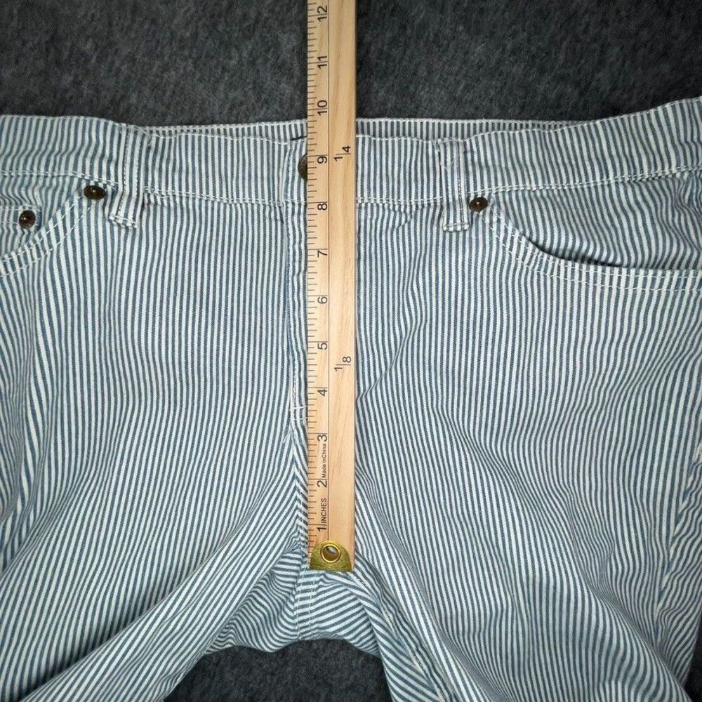 LRL Ralph Lauren Denim Pinstripes Jeans Women's 12 Blue Straight Ankle Pants‎ - Picture 5 of 12
